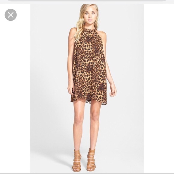 Astr high neck leopard print dress - Picture 1 of 8